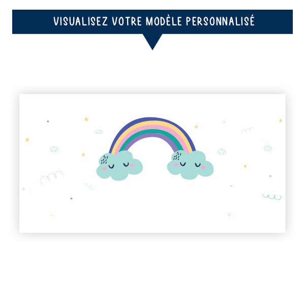 Gourde personnalisée pour enfant - Arc-en-ciel - Sublimino