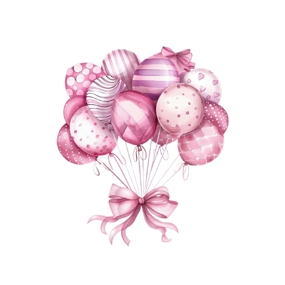 Ardoise de naissance personnalisée rose - Ballons de baudruche - Sublimino