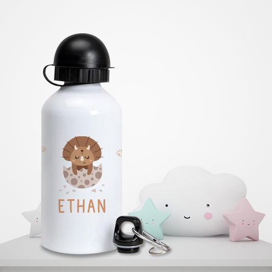 Gourde personnalisée pour enfant - Dinosaure marron - Sublimino