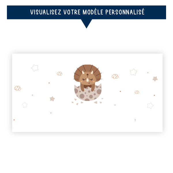 Gourde personnalisée pour enfant - Dinosaure marron - Sublimino