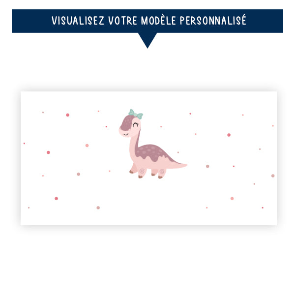 Gourde personnalisée pour enfant - Dinosaure rose - Sublimino