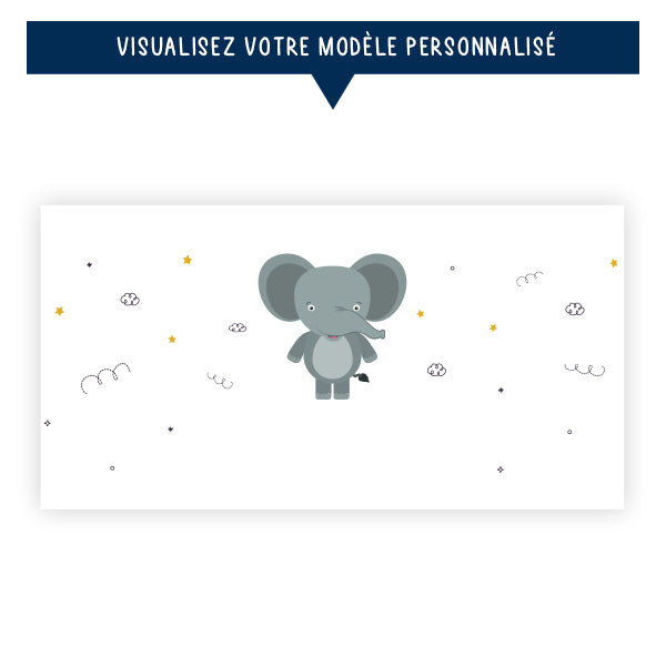 Gourde personnalisée pour enfant - L'éléphant - Sublimino