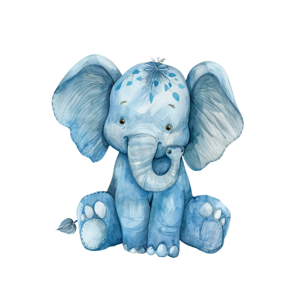 Ardoise de naissance personnalisée bleue - Éléphanteau - Sublimino