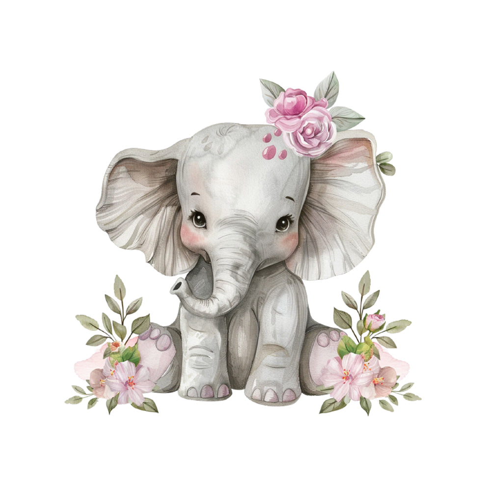 Ardoise de naissance personnalisée rose - Éléphanteau - Sublimino