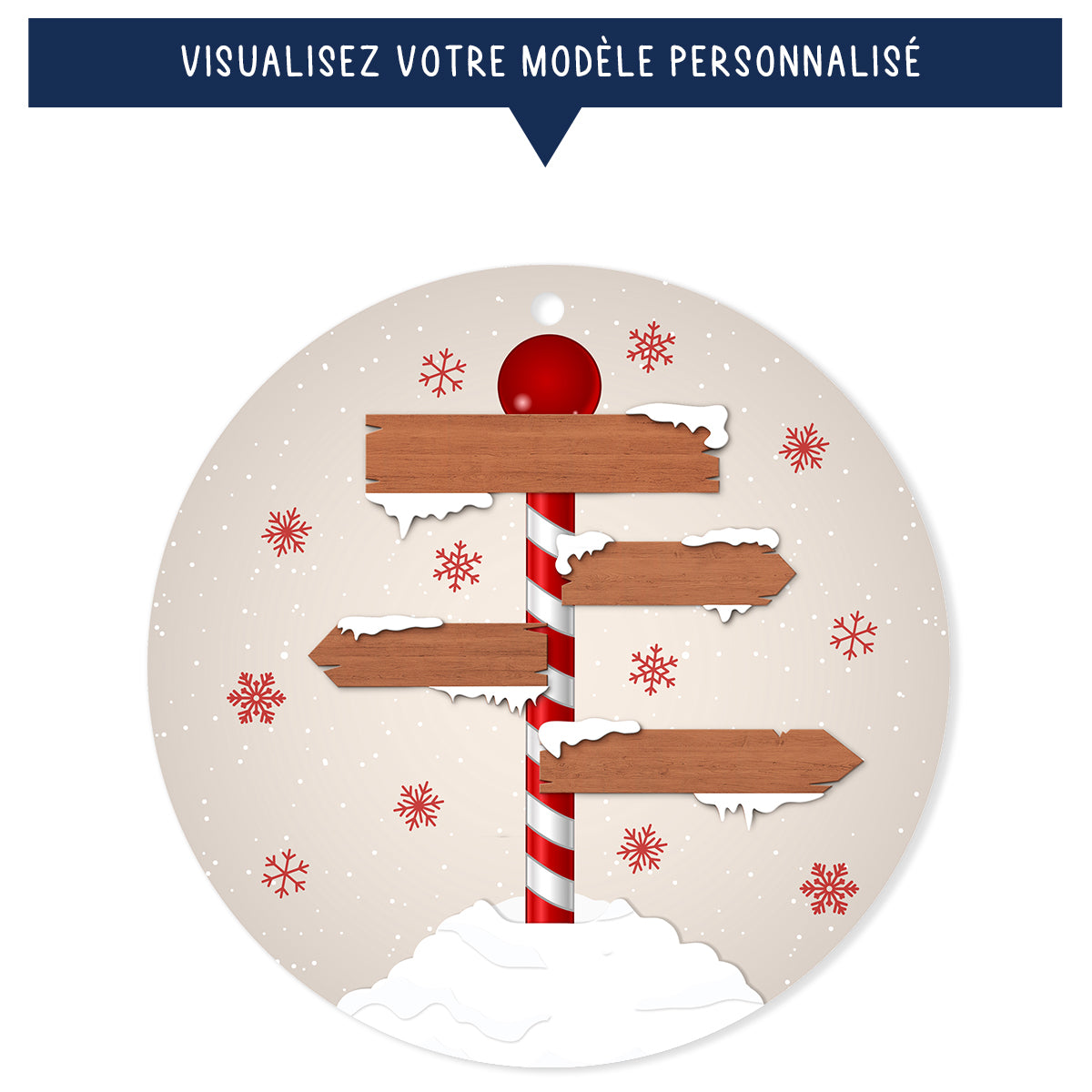 Ornement de Noël pour famille - 2 à 7 prénoms - Panneaux de route