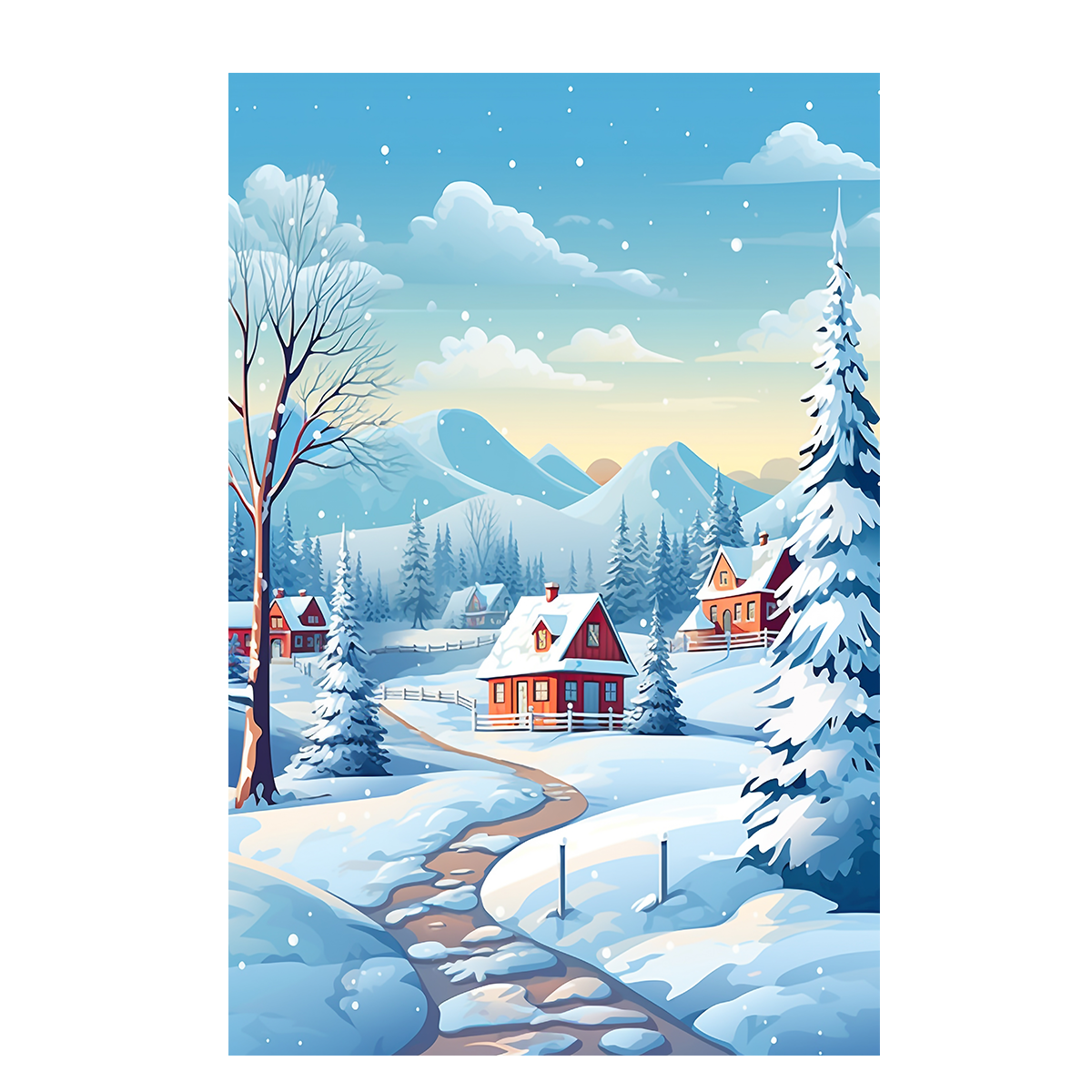 Puzzle de Noël pour enfant avec avatar personnalisé - Chemin du village - 35 pièces - Sublimino