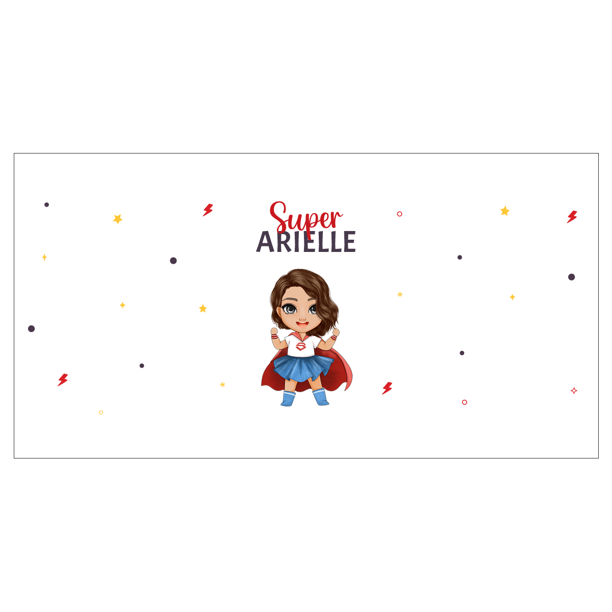 Gourde avec avatar personnalisé pour enfant - Super héros - Sublimino