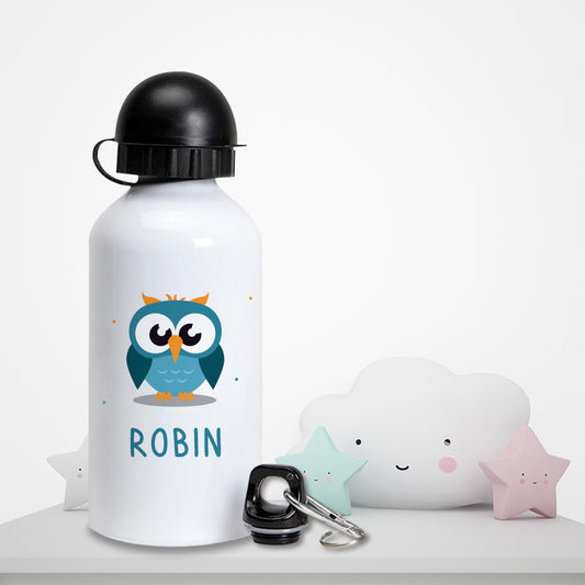Gourde personnalisée pour enfant - Le hibou bleu - Sublimino