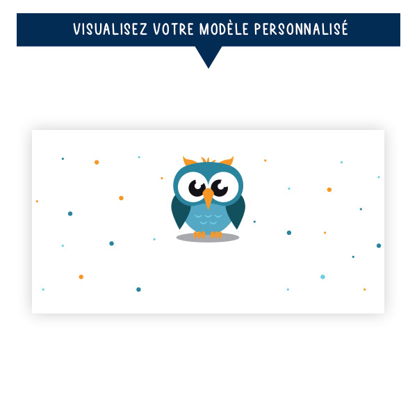 Gourde personnalisée pour enfant - Le hibou bleu - Sublimino
