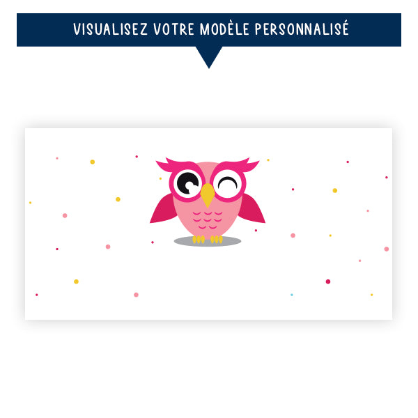 Gourde personnalisée pour enfant - Le hibou rose - Sublimino