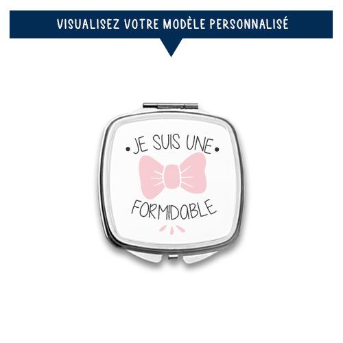 Miroir de poche personnalisé « Je suis une ... formidable » - Sublimino