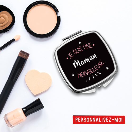 Miroir de poche personnalisé « Je suis une ... merveilleuse » - Sublimino