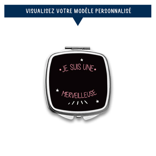 Miroir de poche personnalisé « Je suis une ... merveilleuse » - Sublimino
