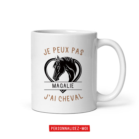 Mug personnalisé « Je peux pas j'ai cheval » - Sublimino