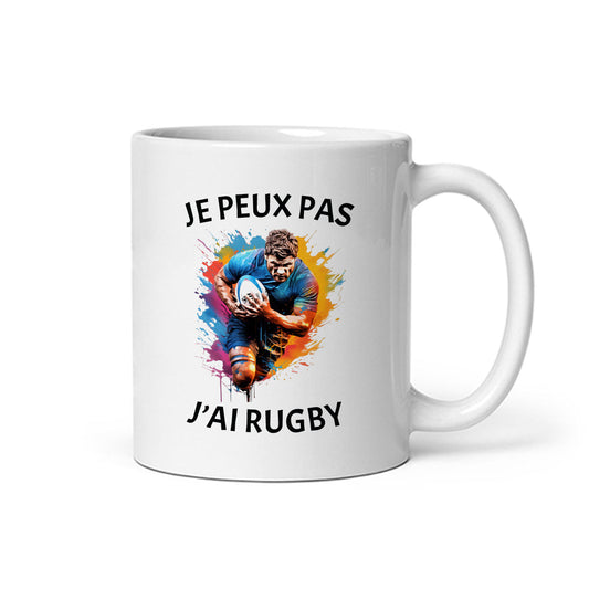 Mug « Je peux pas j'ai rugby » - Sublimino