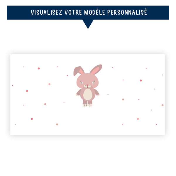 Gourde personnalisée pour enfant - Lapin rose - Sublimino