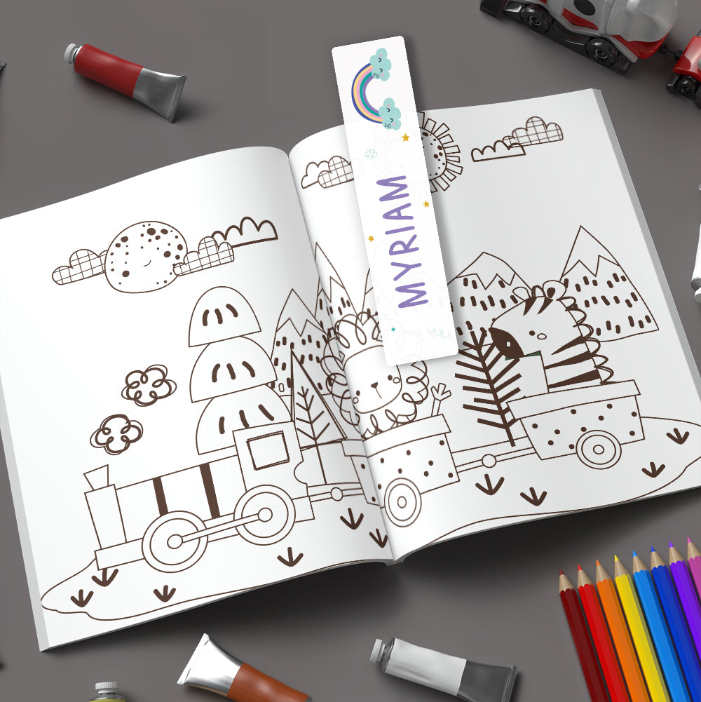 Marque-page personnalisé pour enfant - Arc-en-ciel - Sublimino