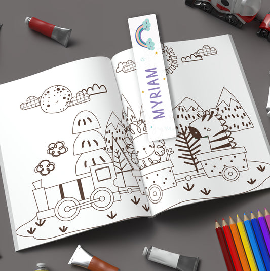 Marque-page personnalisé pour enfant - Arc-en-ciel - Sublimino