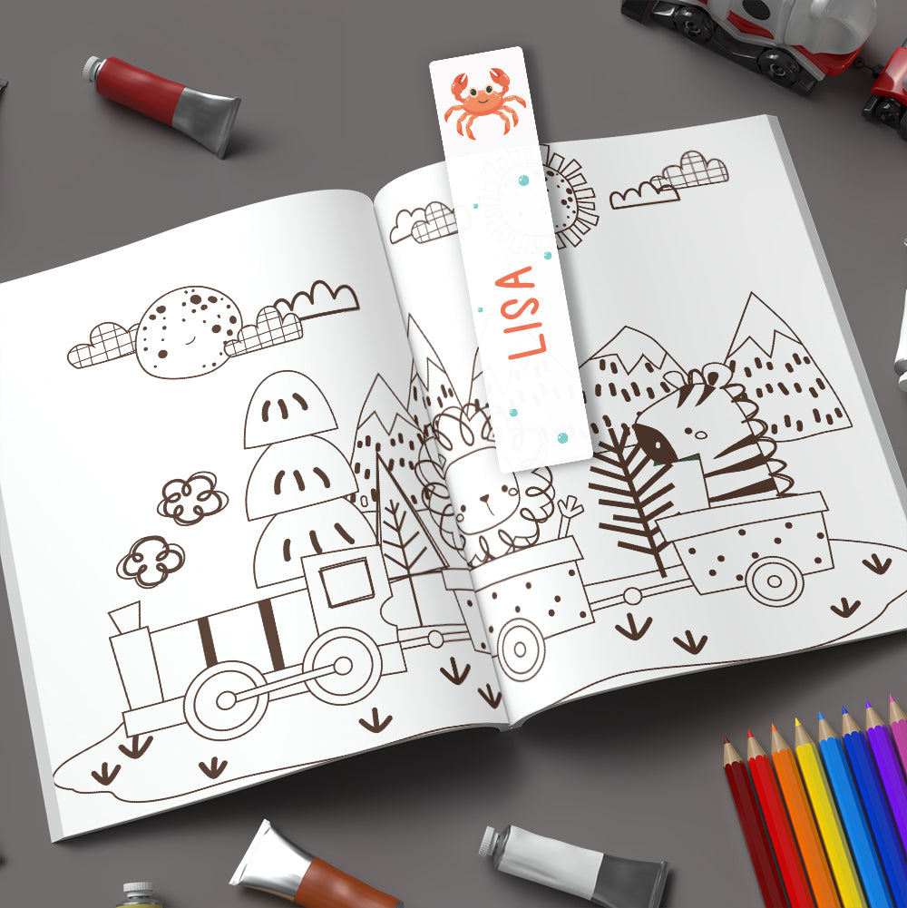 Marque-page personnalisé pour enfant - Le crabe - Sublimino