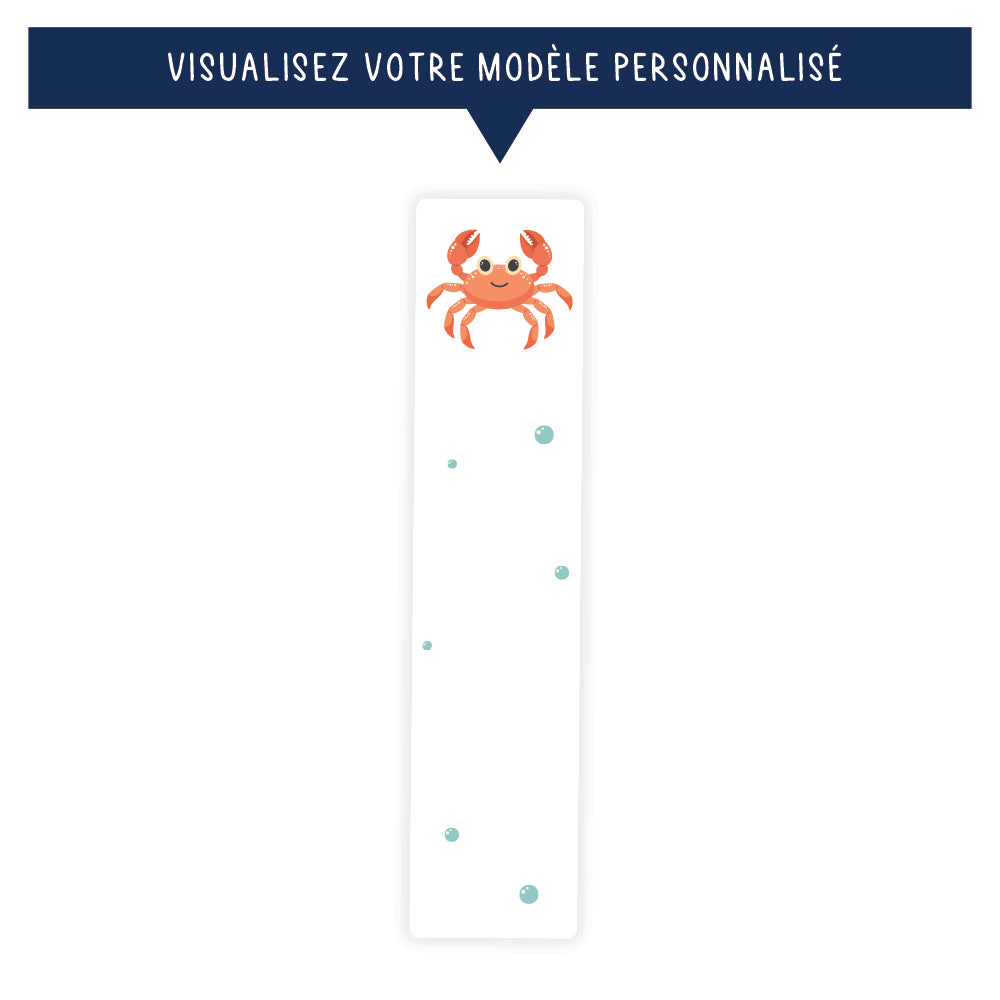 Marque-page personnalisé pour enfant - Le crabe - Sublimino