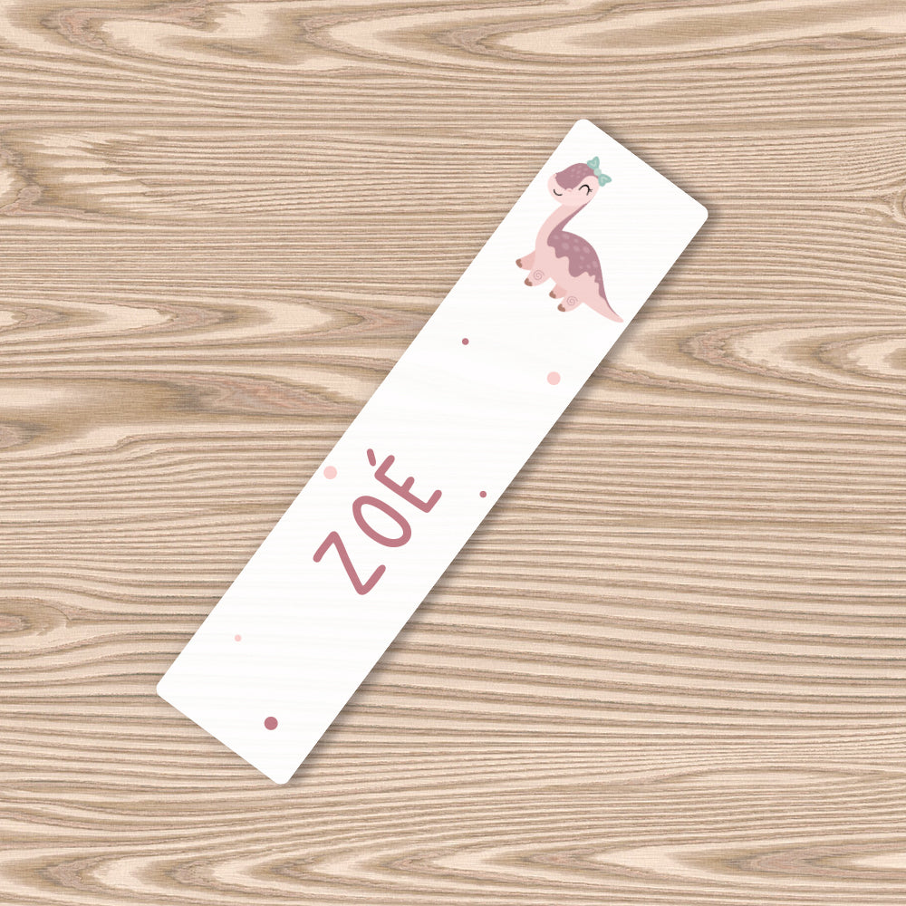 Marque-page personnalisé pour enfant - Dinosaure rose - Sublimino