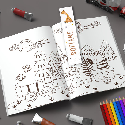 Marque-page personnalisé pour enfant - La girafe - Sublimino
