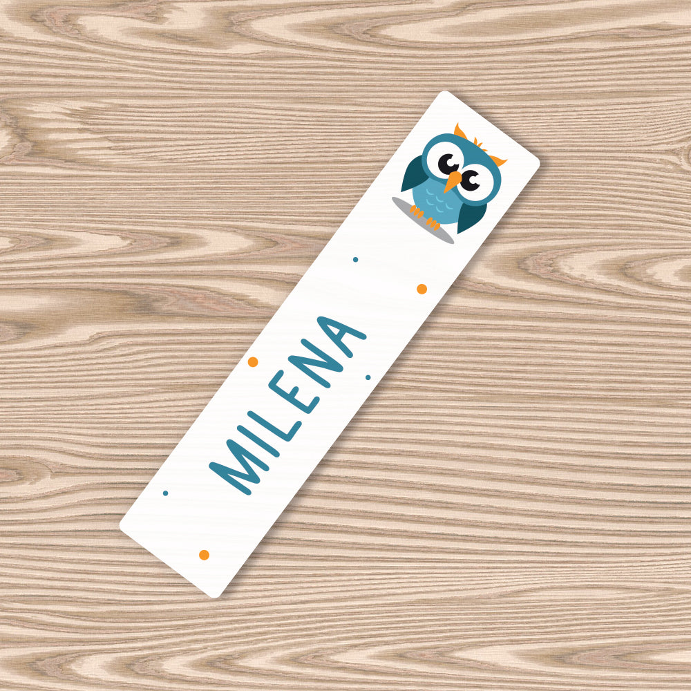 Marque-page personnalisé pour enfant - Le hibou bleu - Sublimino