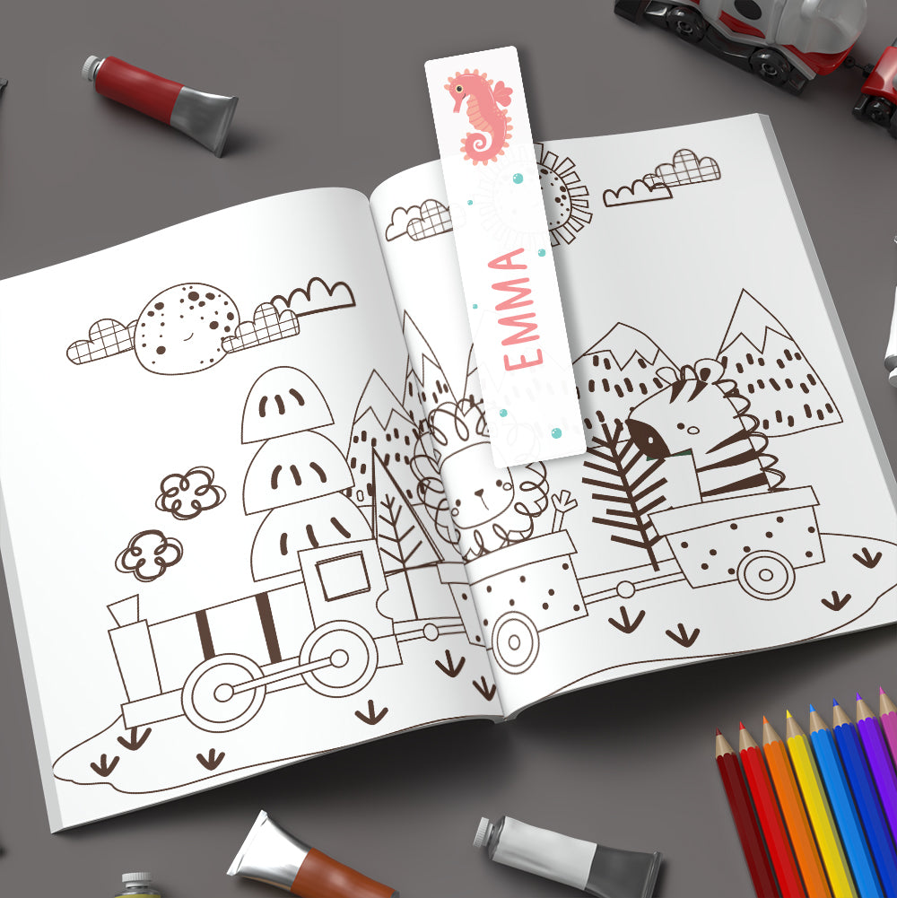 Marque-page personnalisé pour enfant - Hippocampe - Sublimino