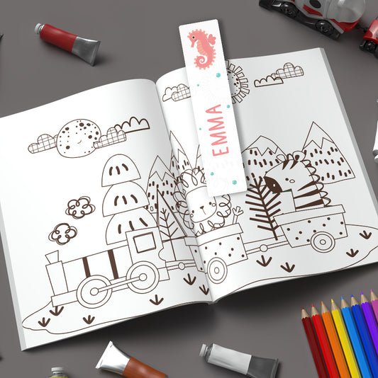Marque-page personnalisé pour enfant - Hippocampe - Sublimino