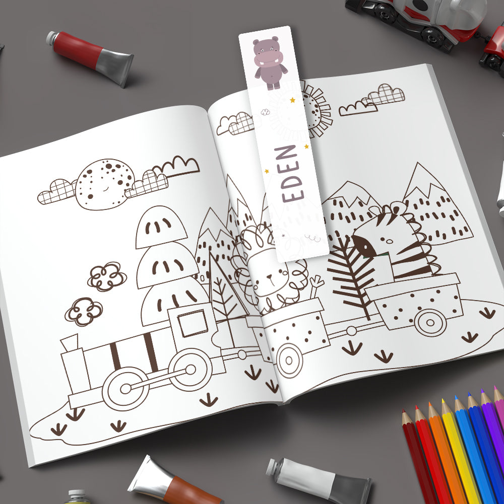 Marque-page personnalisé pour enfant - Hippopotame - Sublimino