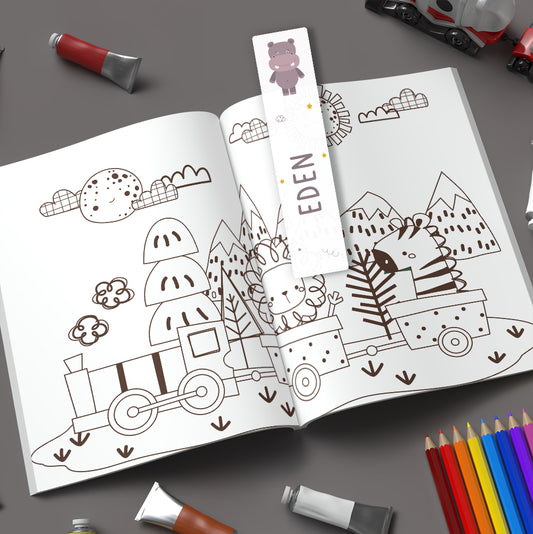 Marque-page personnalisé pour enfant - Hippopotame - Sublimino