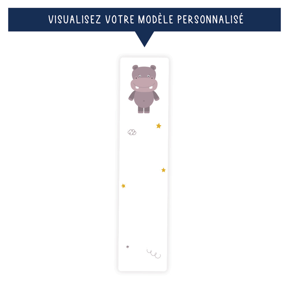 Marque-page personnalisé pour enfant - Hippopotame - Sublimino