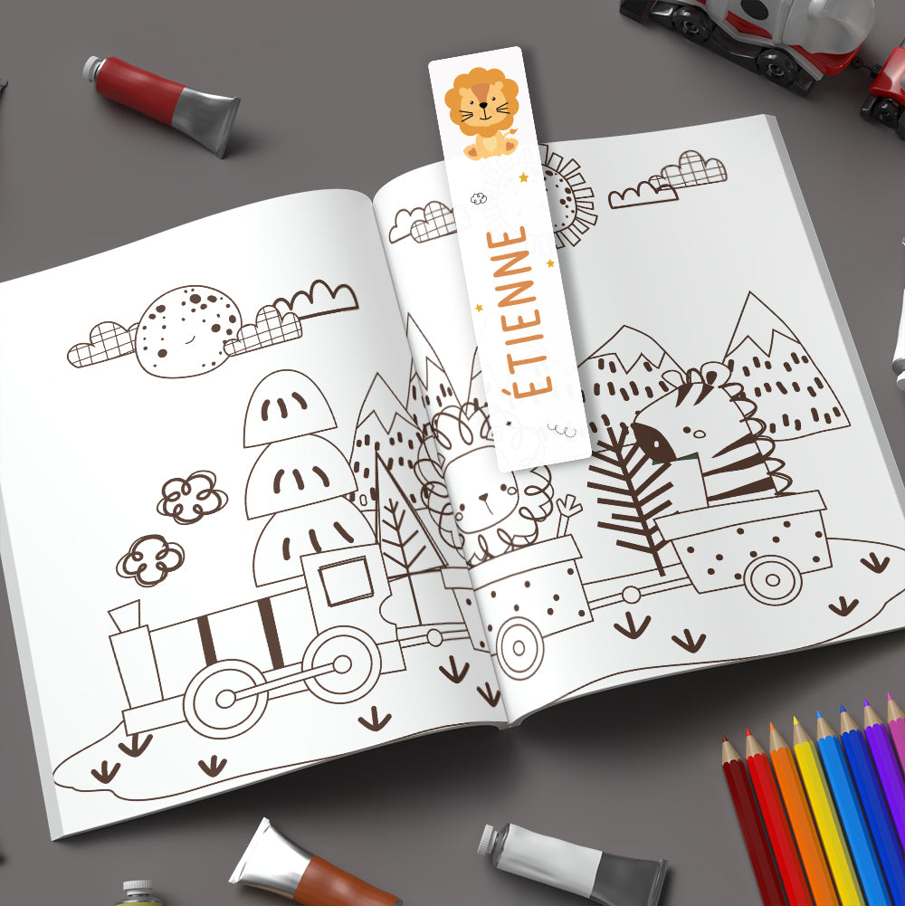 Marque-page personnalisé pour enfant - Le lion - Sublimino