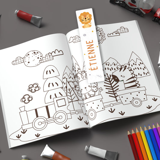 Marque-page personnalisé pour enfant - Le lion - Sublimino