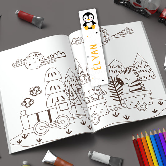 Marque-page personnalisé pour enfant - Le pingouin - Sublimino