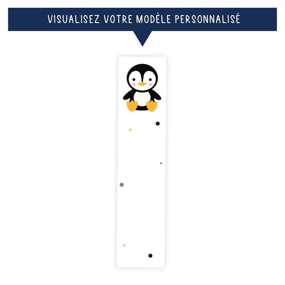Marque-page personnalisé pour enfant - Le pingouin - Sublimino
