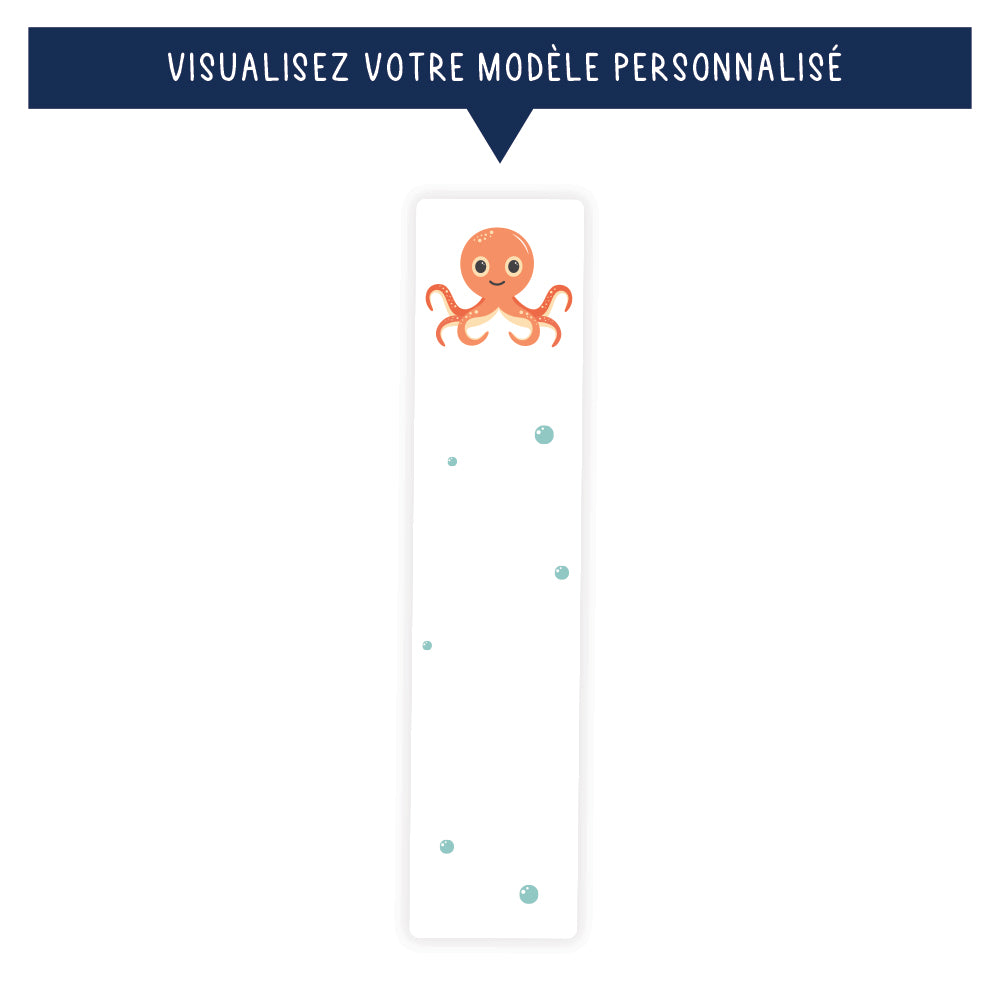 Marque-page personnalisé pour enfant - Le poulpe - Sublimino