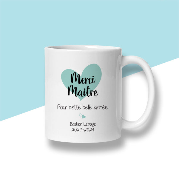 Mug personnalisé « Merci Maitre pour cette belle année » - Sublimino