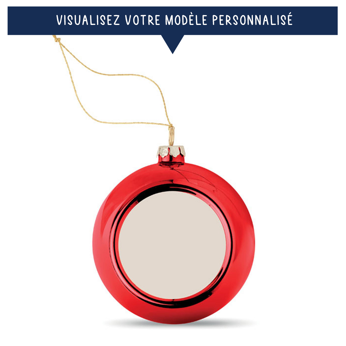 Boule de Noël personnalisée avec bonhomme de neige - Mon premier Noël - Rouge ou argent