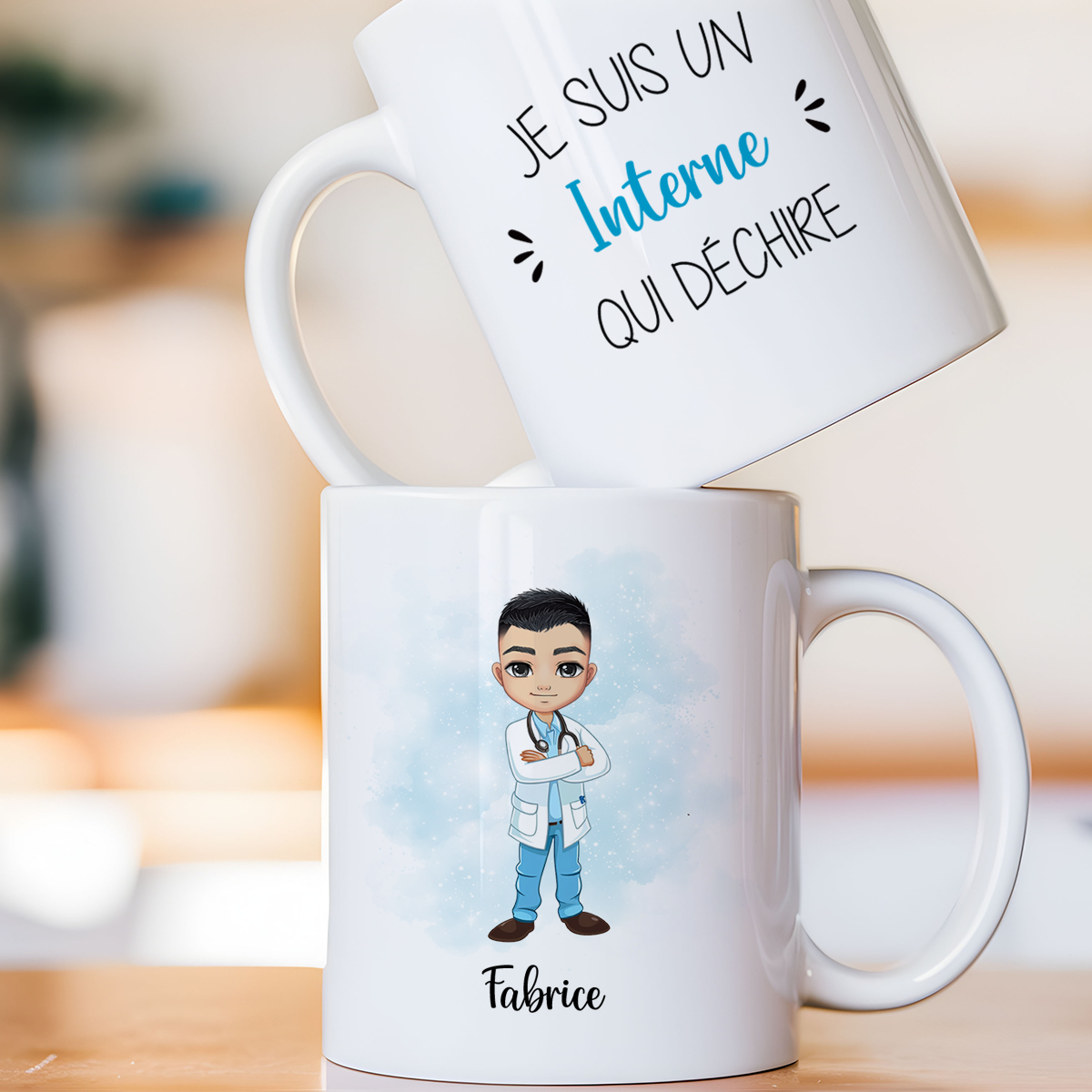 Mug personnalisé avec avatar pour médecin, infirmier, urgentiste, ... - Sublimino