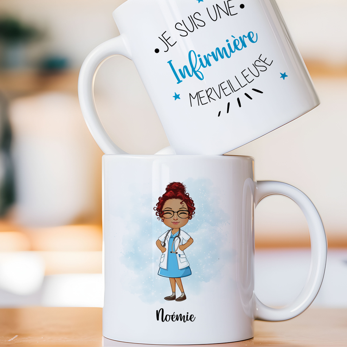 Mug personnalisé avec avatar pour infirmière, interne, sage-femme, ... - Sublimino