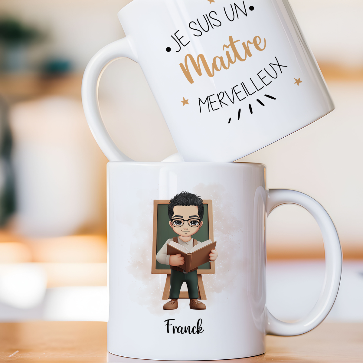 Mug personnalisé avec avatar pour enseignant, maître, instituteur, ... - Sublimino