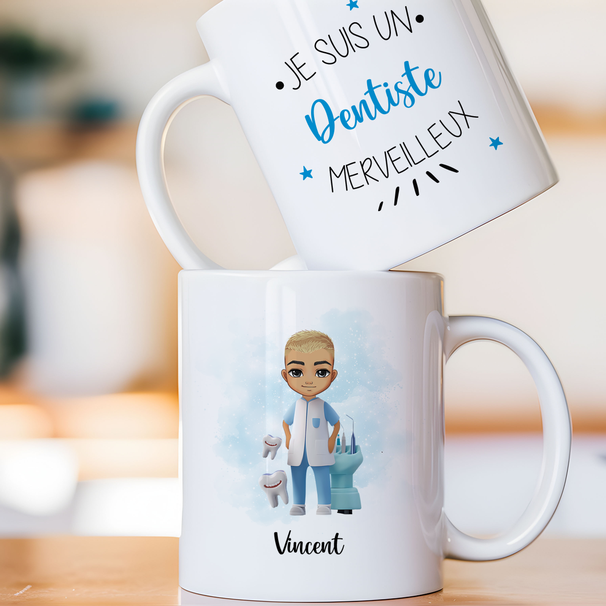 Mug personnalisé avec avatar pour dentiste, assistant dentaire, prothésiste, ... - Sublimino