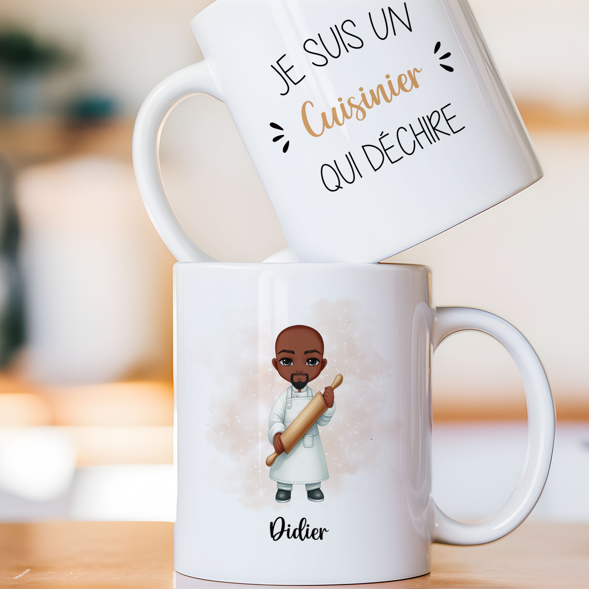 Mug personnalisé avec avatar pour boulanger, pâtissier, cuisinier, ... - Sublimino