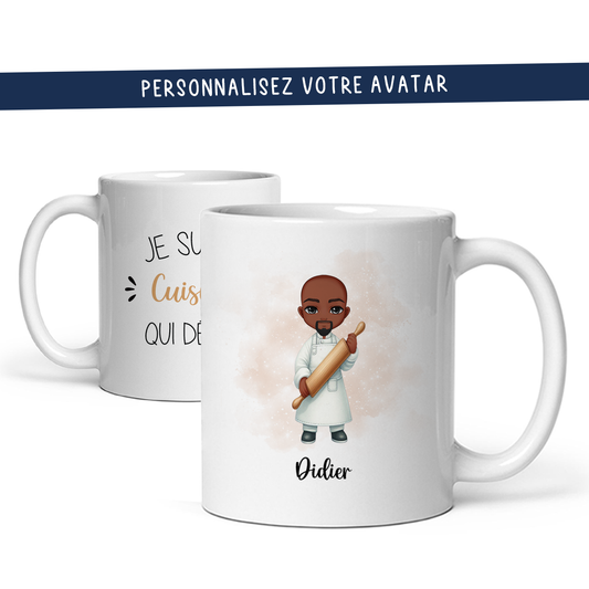 Mug personnalisé avec avatar pour boulanger, pâtissier, cuisinier, ... - Sublimino