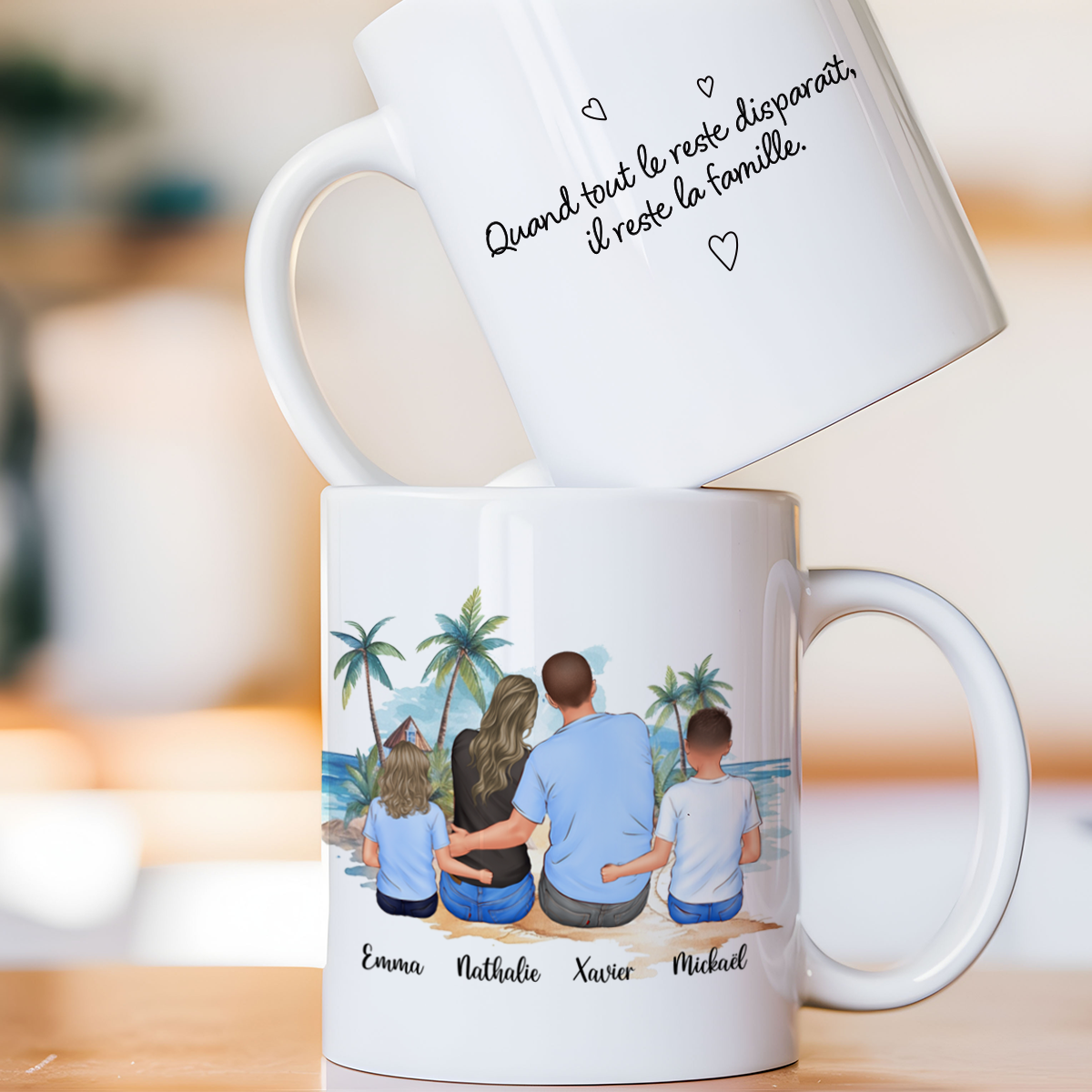Mug personnalisé pour famille avec deux enfants ou bébés - Sublimino