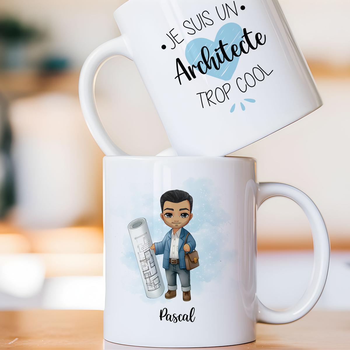 Mug personnalisé avec avatar pour architecte, décorateur, urbaniste, ... - Sublimino