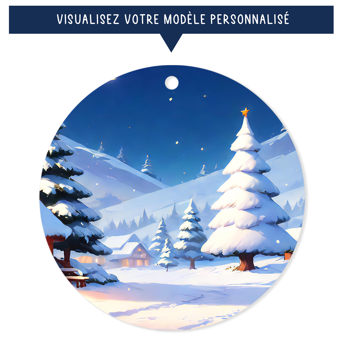 Ornement de Noël avec avatar d'enfant personnalisé - Nuit étoilée