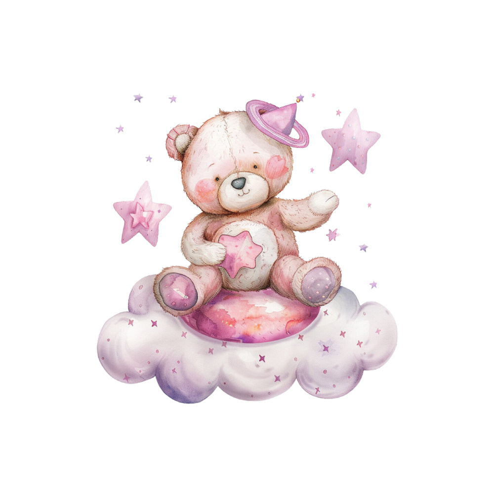 Ardoise de naissance personnalisée rose - Petit ourson - Sublimino