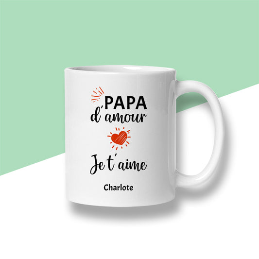 Mug personnalisé « Papa d'amour je t'aime » - Sublimino